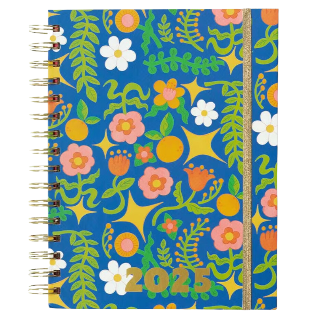 Medium 12-Month Annual Planner - Flowers And Plants