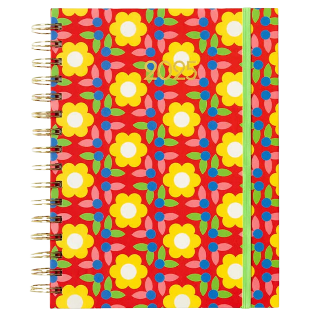 Medium 12-Month Annual Planner - Flower Quilt