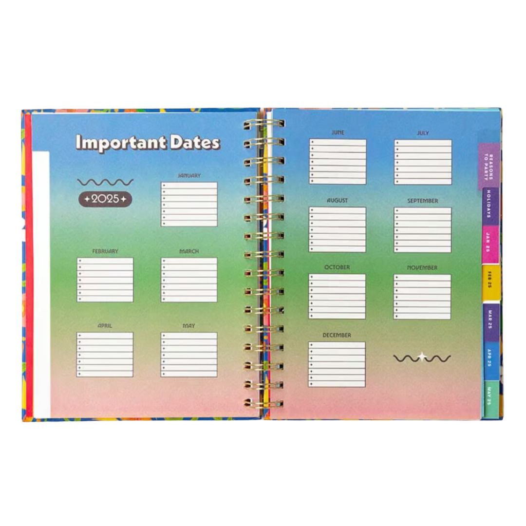 Medium 12-Month Annual Planner - Flower Quilt