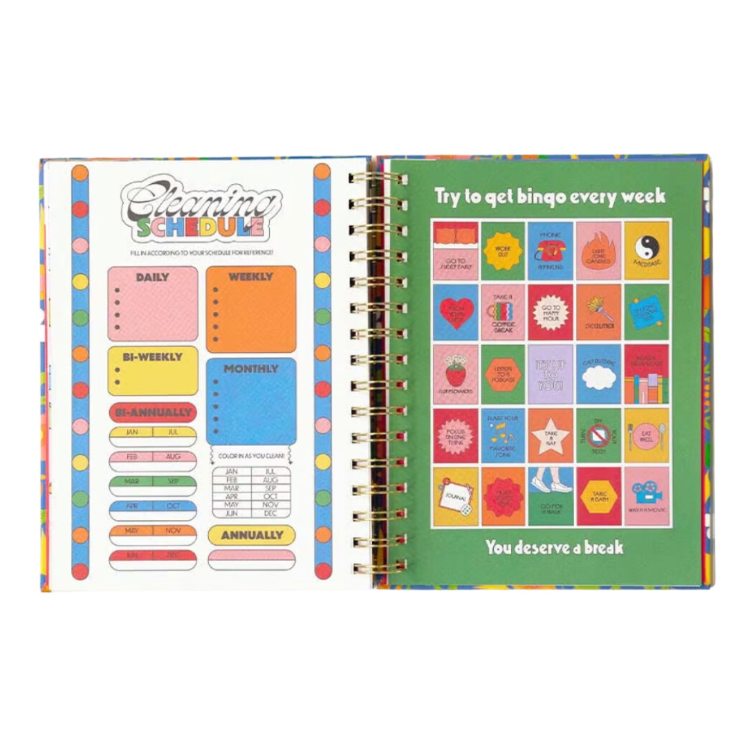 Medium 12-Month Annual Planner - Flower Quilt