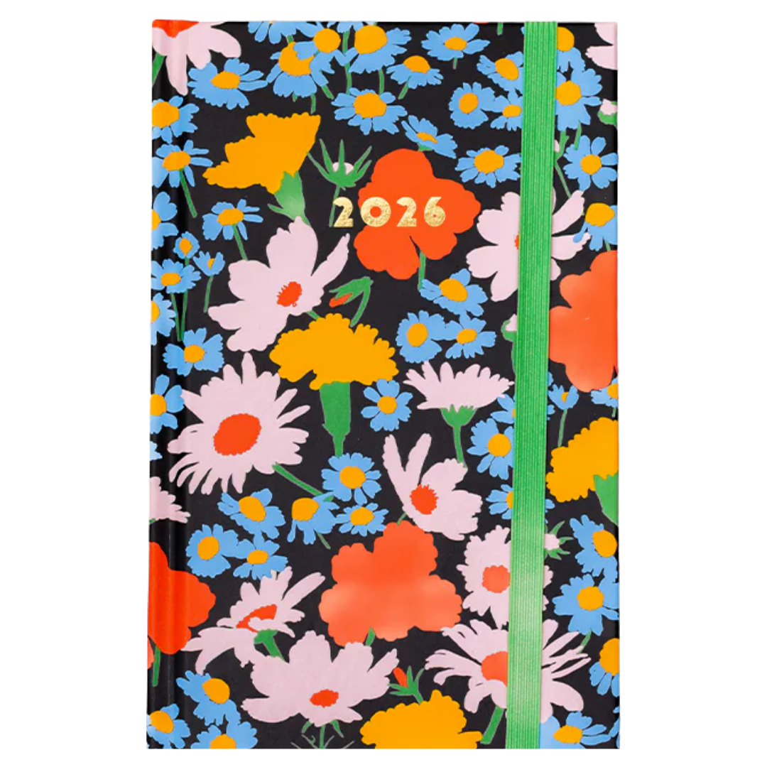 12 Month Classic Planner 2026 - Black Floral