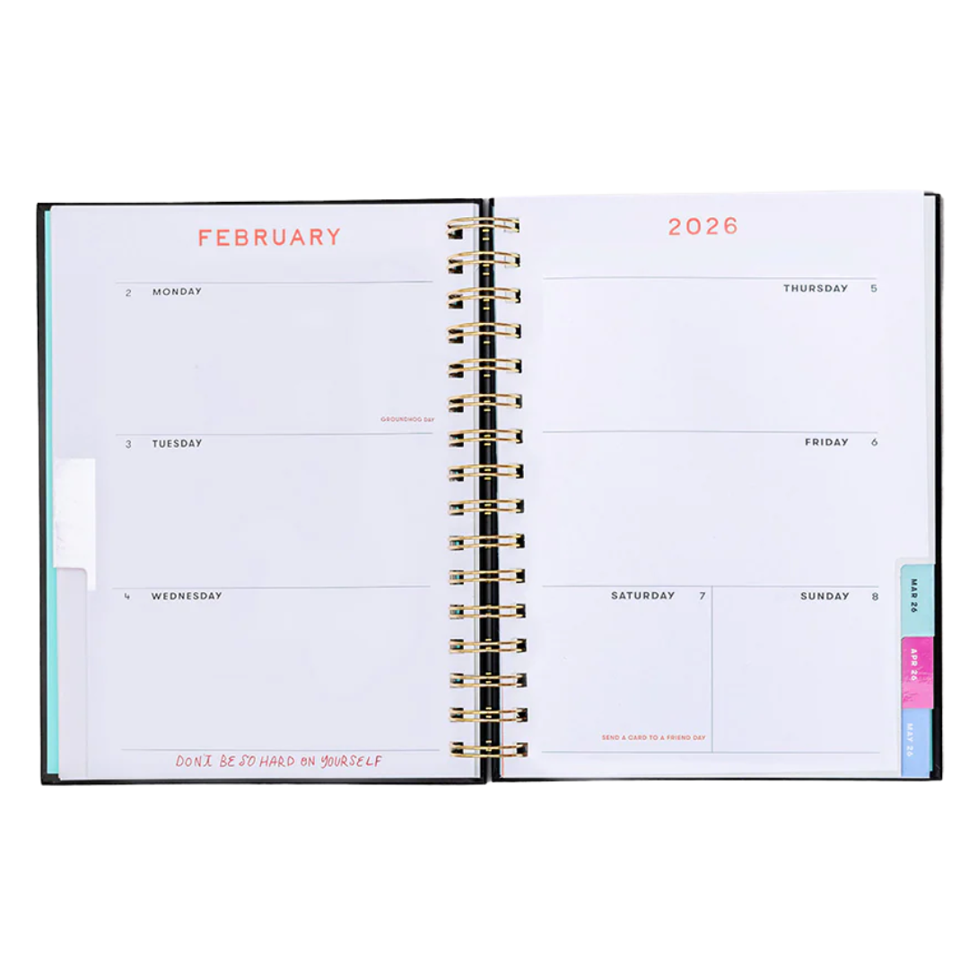 12 Month Medium Planner 2026 - Green Plaid