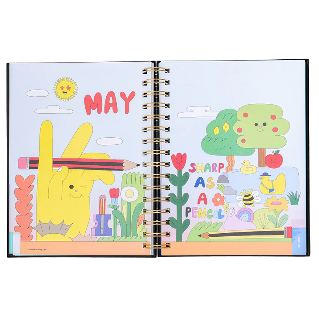 12 Month Medium Planner 2026 - Green Plaid