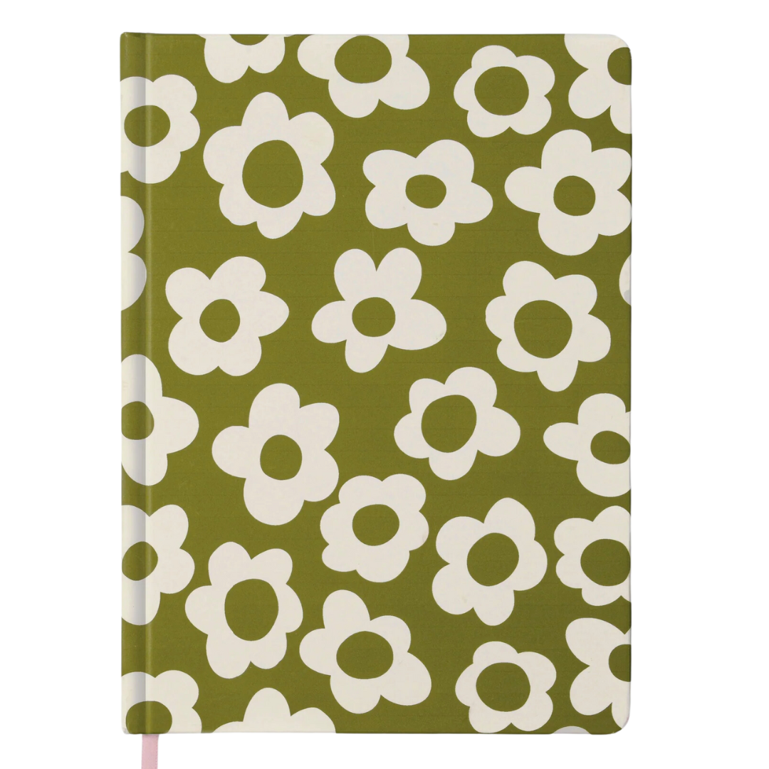 Soft Touch Jumbo Journal - Green Groovy Floral