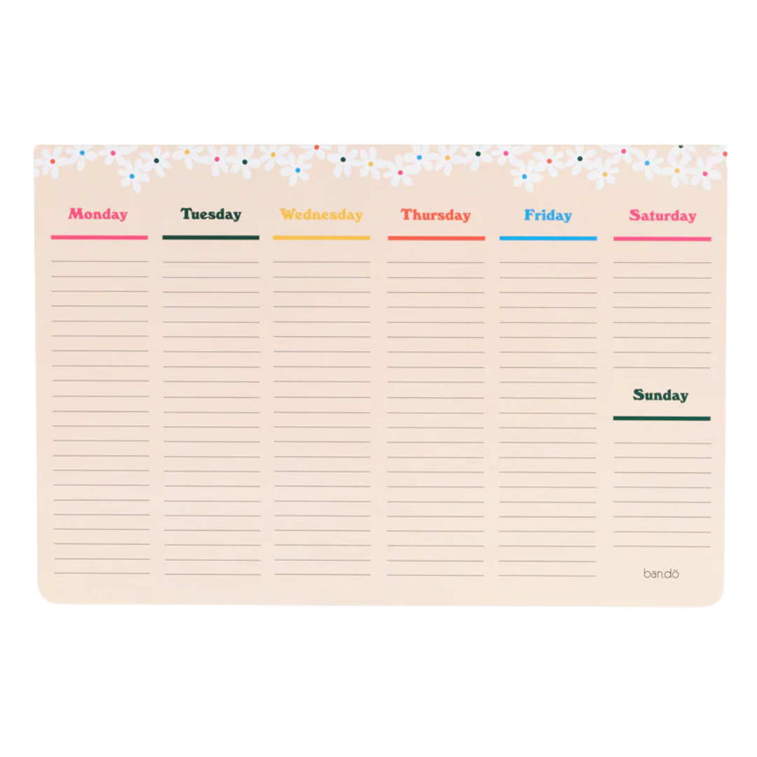 Week-to-Week Mega Desk Notepad - Daisies