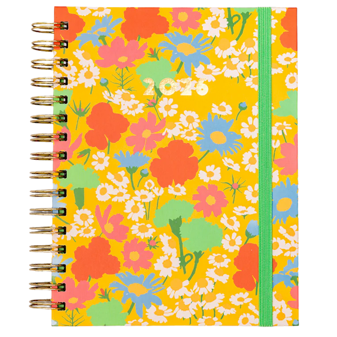 12 Month Medium Planner 2026 - Yellow Floral